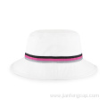woven band suncut cotton twill white bucket cap